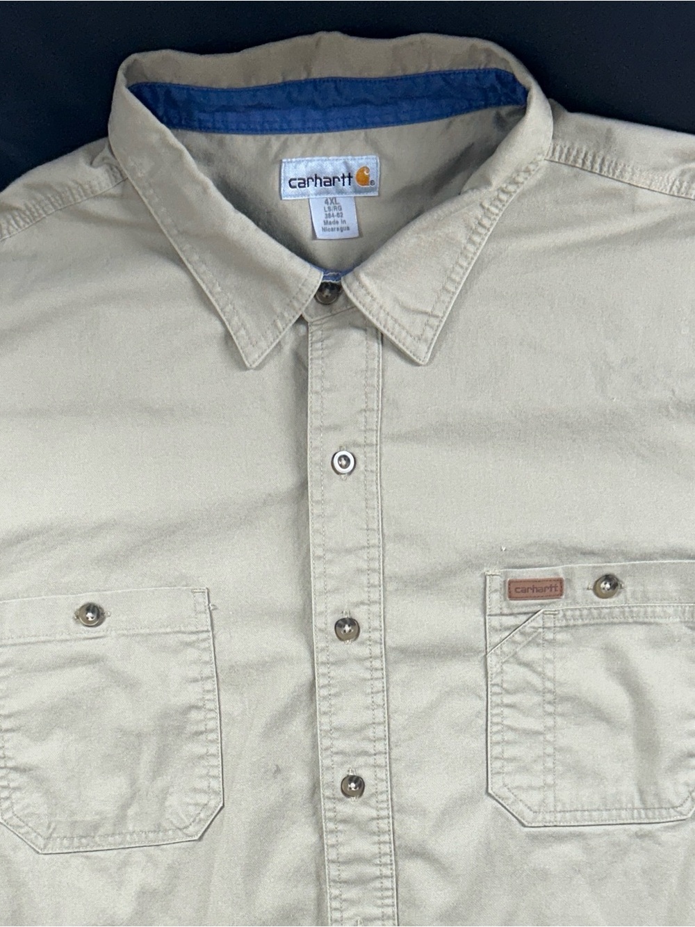 Carhartt Tradesman Men's 4XL Tan Long Sleeve Work Shirt